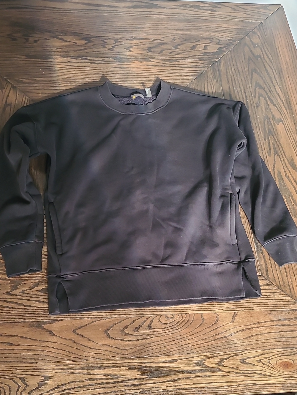 Zella Black Fleece-Lined Amazing Crewneck Pullover